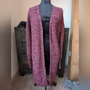Elegant Maroon Open-Front Cardigan